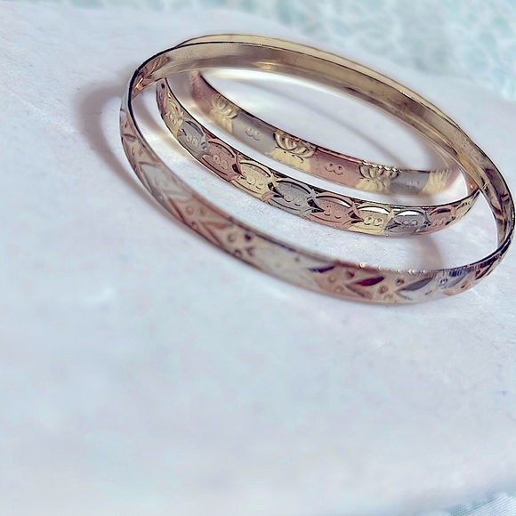 New Beautiful bling 18kgp bangle bracelet 3piece - Picture 2 of 4